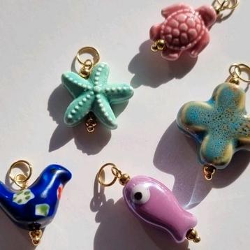 Hangers keramiek geglazuurde keramieken bedels handgemaakt beschikbaar voor biedingen