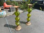 Twee Bohemian kandelaars, Ophalen, 25 tot 50 cm, Zo goed als nieuw, Metaal