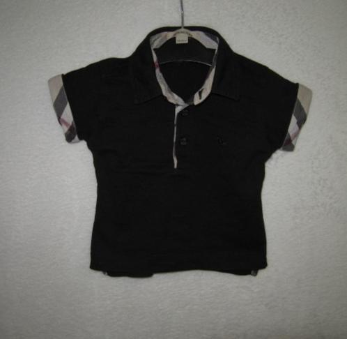 Prachtig zwart BURBERRY polo shirt mt 6 mnd/68., Kinderen en Baby's, Babykleding | Maat 68, Zo goed als nieuw, Jongetje, Shirtje of Longsleeve