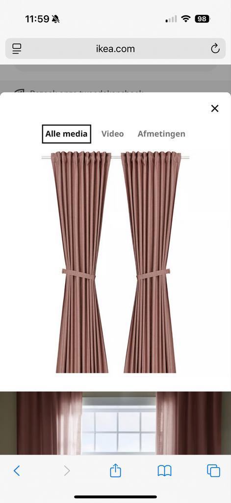 IKEA Lenda Gordijnen Bruinrood - 140x300 cm, Huis en Inrichting, Stoffering | Gordijnen en Lamellen, Nieuw, 200 cm of meer, 100 tot 150 cm