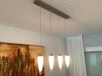 Hanglamp met 4 glazen lampen, Ophalen of Verzenden, Zo goed als nieuw, Glas, Minder dan 50 cm