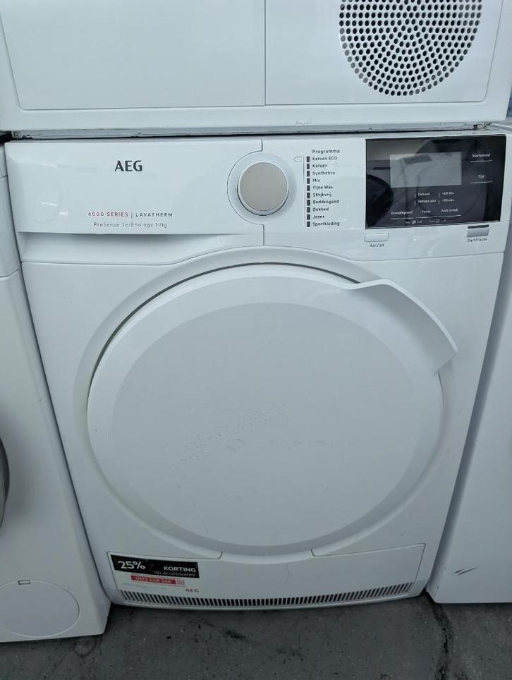 Zeer jonge AEG T6DB72GP 6000 serie ProSense - Condensdroger, Witgoed en Apparatuur, Wasdrogers, Refurbished, Condens, Voorlader