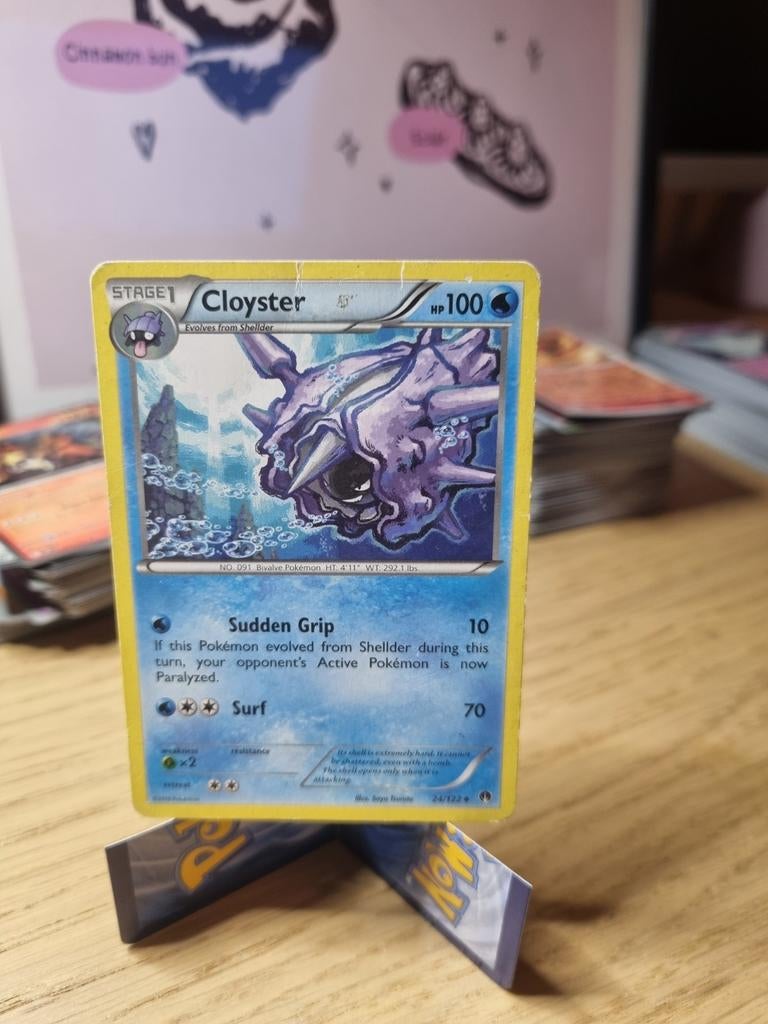 Cloyster 24/122 - Zeldzame Pokémonkaart, Ophalen of Verzenden, Gebruikt, Losse kaart