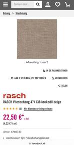 8 rollen krokodillen print behang Rasch, Huis en Inrichting, Stoffering | Behang, Beige, Krokodillen print, 25 tot 50 m², Ophalen