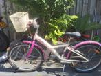 b'Twin meisjesfiets met mand 24 inch roze paars crème, Fietsen en Brommers, Fietsen | Meisjes, Ophalen, 24 inch, Zo goed als nieuw