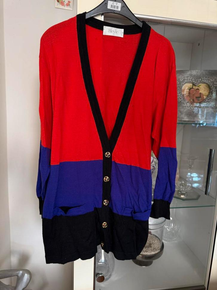 Bleyle Vest - Rood/Paars/Zwart - Maat XL, Kleding | Dames, Truien en Vesten, Zo goed als nieuw, Maat 46/48 (XL) of groter, Rood