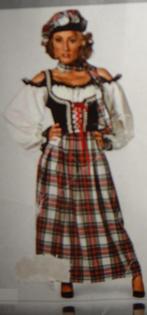 Leuke rood/wit/zwart geblokte SCHOTSE/HIGHLANDER jurk + pet, Carnaval, Nieuw, Kleding, Ophalen
