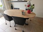Ovaal blank eiken eettafel 200 x 105 cm, Huis en Inrichting, Tafels | Eettafels, Ophalen, 100 tot 150 cm, 200 cm of meer, Zo goed als nieuw