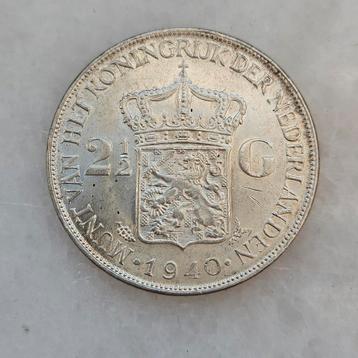 2.5 gulden wilhelmina 1940 beschikbaar voor biedingen