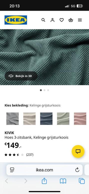 IKEA KIVIK 3-Zitsbank met 2 hoezen - afbeelding 5