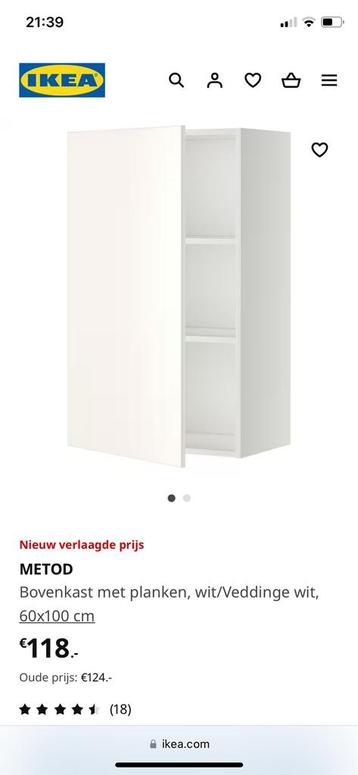 Ikea Metod bovenkasten 2 stuks 60 x 100