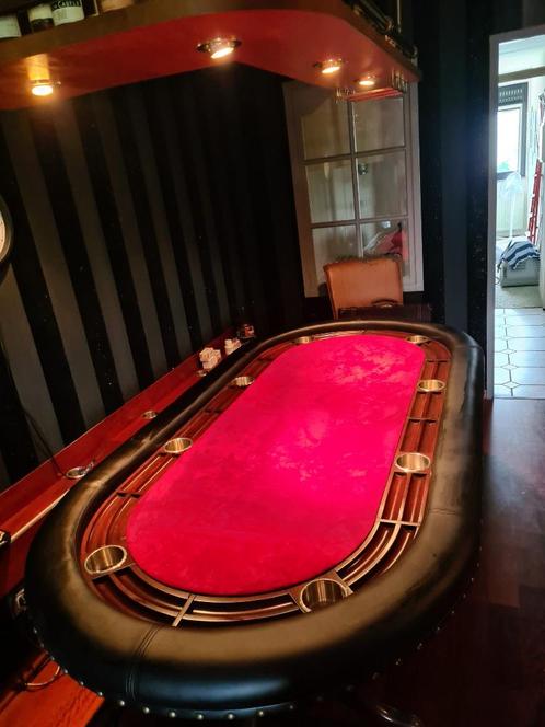 pokertafel incl. 2 leren dozen poker chips, Sport en Fitness, Biljarten en Poolen, Zo goed als nieuw, Ophalen