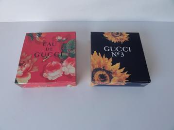 2 Gucci miniatuur geschenkverpakkingen No. 3 en Eau de Gucci beschikbaar voor biedingen