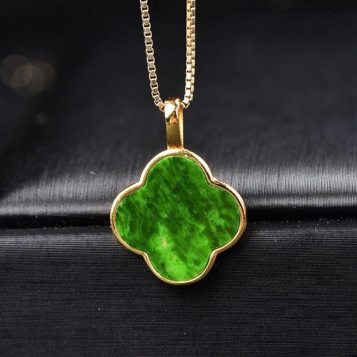 ALGT Certified jadeïet jade hanger 18k verguld incl certif, Sieraden, Tassen en Uiterlijk, Kettingen, Nieuw, Zilver, Goud, Ophalen of Verzenden