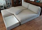 2x Chaise Longue Lichtbeige + 2x Voetenbank met Bergruimte, Huis en Inrichting, Banken | Sofa's en Chaises Longues, Ophalen, Hout