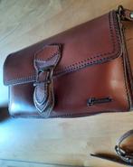 GIOVANNI BRUINE LEREN DAMESTAS, Ophalen of Verzenden, Zo goed als nieuw, Bruin, Handtas