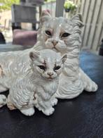 Ronzan Porseleinen Poes met Kitten Beeld, Antiek en Kunst, Ophalen of Verzenden