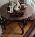 Ronde eiken tafel, doorsnee 88 cm, h 65 cm. Donker bruin, Ophalen