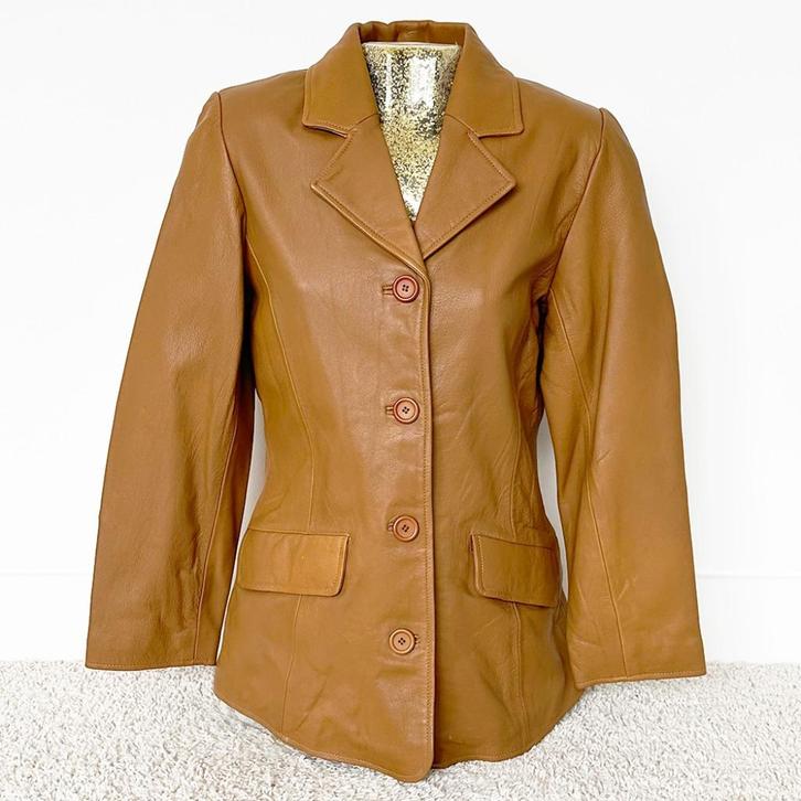 Soepele Leren Leather Master Classics Jas 2 (M) € 65,-, Kleding | Dames, Jassen | Winter, Nieuw, Maat 38/40 (M), Bruin, Ophalen of Verzenden