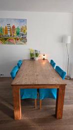 2 eetkamerstoelen met afneembare hoes, Huis en Inrichting, Stoelen, Ophalen of Verzenden, Gebruikt, Blauw, Twee