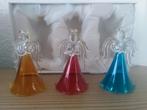 3 glazen gekleurde engeltjes in doosje voor in de kerstboom, Diversen, Kerst, Ophalen of Verzenden