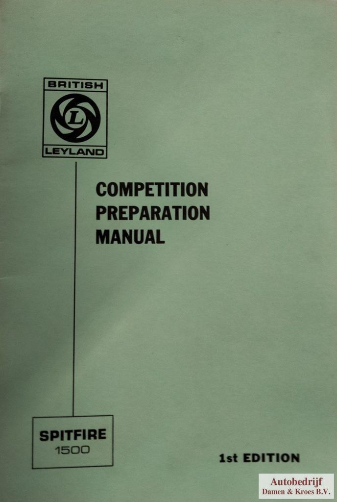 Handboek Spitfire 1500, Auto diversen, Handleidingen en Instructieboekjes, Ophalen of Verzenden