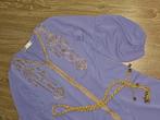 Lilapaars caftan met riem, plof mouwtjes, borduursel,10 jaar, Kinderen en Baby's, Ophalen of Verzenden, Zo goed als nieuw