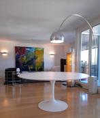 tulipe uittrekbare tafels hout ,laminated eero  saarinen, Verzenden, Nieuw, Wit, Rond