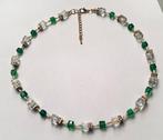 Kleurige design ketting/collier handgemaakt met Swarovski, Met kristal, Overige materialen, Verzenden, Nieuw