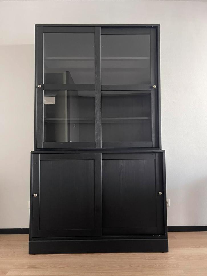 Zwarte kast, Huis en Inrichting, Kasten | Buffetkasten, Zo goed als nieuw, 200 cm of meer, 100 tot 150 cm, 25 tot 50 cm, Met lade(s)