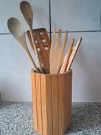Houten bestek  bak met houten lepels, Ophalen of Verzenden, Zo goed als nieuw, Hout