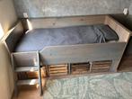 Steigerhouten Bed 90x200cm met Fruitkistjes, Huis en Inrichting, Ophalen, Met plank(en), Gebruikt, 50 tot 100 cm