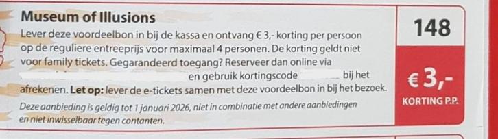 Museum of Illusions kortingsbon, Tickets en Kaartjes, Musea, Drie personen of meer, Kortingskaart