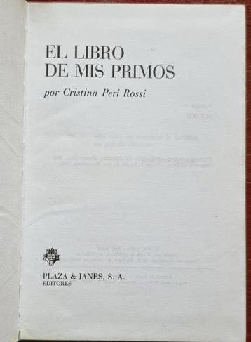 El libro de mis primos - Cristina Peri Rossi - IGST beschikbaar voor biedingen
