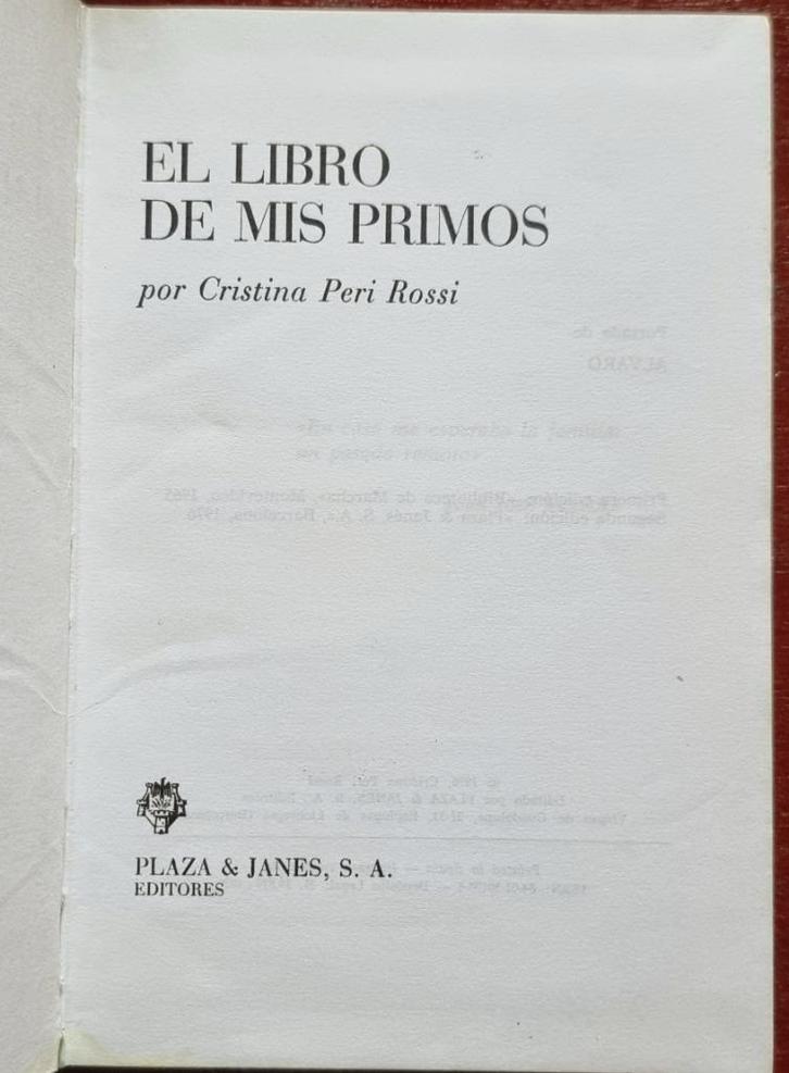 El libro de mis primos - Cristina Peri Rossi - IGST, Boeken, Taal | Spaans, Gelezen, Ophalen of Verzenden