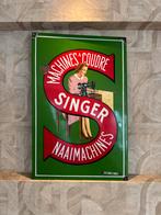 Orgineel emaille reclamebord van SINGER, Ophalen of Verzenden, Gebruikt, Reclamebord