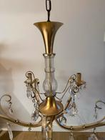 Mooie kroonluchter, 62cm breed, incl. lampen, Ophalen of Verzenden, Zo goed als nieuw, Glas, Brocante