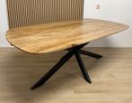 Eettafel Deens ovaal 200x100 mango zwart metalen Matrix Poot, Ophalen, 100 tot 150 cm, Industrieel landelijk moder japandi mangohout