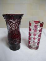 antieke vaas geslepen glas, Overige kleuren, Ophalen of Verzenden, Minder dan 50 cm, Glas