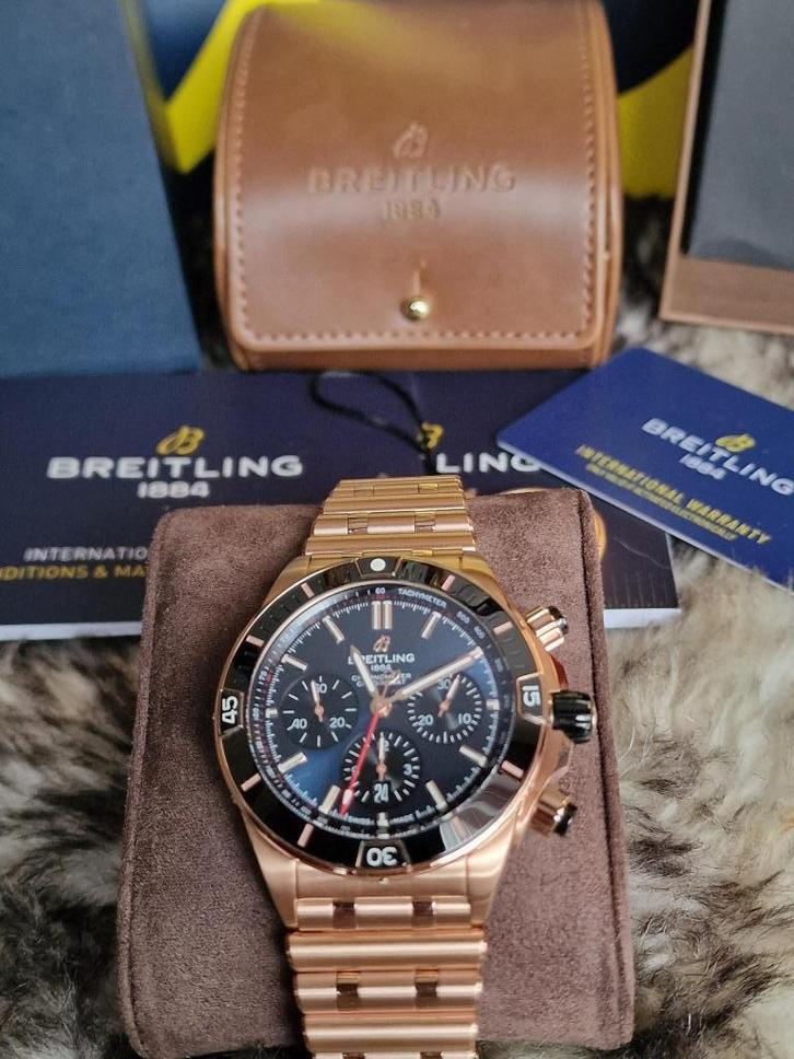 Breitling Chronomat B01 Rose 44 mm., Sieraden, Tassen en Uiterlijk, Horloges | Heren, Nieuw, Polshorloge, Breitling, Staal, Staal