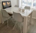 Witte hoogglans eetafel Ikea, 100 tot 150 cm, Zo goed als nieuw, Modern, Vier personen