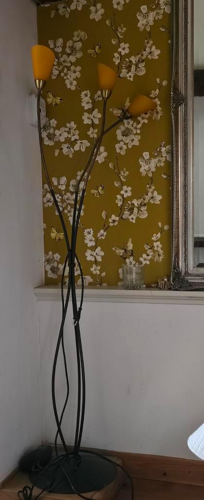 Vintage Vloerlamp met Drie Armen, Huis en Inrichting, Lampen | Vloerlampen, Gebruikt, 150 tot 200 cm, Kunststof, Metaal, Ophalen
