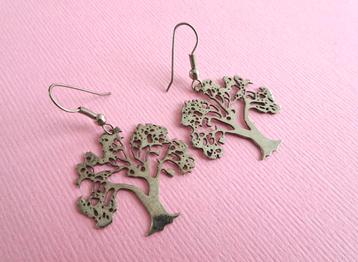 jwg Vintage 80s 90s boho boom bomen oorbellen zilver klr beschikbaar voor biedingen