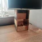 Houten lampenvoet zonder kap, Huis en Inrichting, Lampen | Lampenkappen, Ophalen of Verzenden, Zo goed als nieuw, Rechthoekig