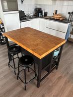 IKEA Vadholma Keuken Eiland + 2 Barkrukken, Ophalen, Gebruikt, 100 tot 150 cm, 75 cm of meer
