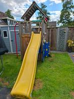 Houten Speelhuisje met Glijbaan en Klimwand, Kinderen en Baby's, Speelgoed | Buiten | Speelhuisjes, Ophalen, Gebruikt, Hout