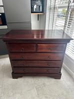 Massief houten ladekast - donkerhout, Huis en Inrichting, Kasten | Dressoirs, Gebruikt, 100 tot 150 cm, Met lade(s), Overige houtsoorten