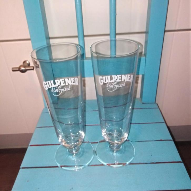Gulpener bierglazen biologisch 2 stuks, Verzamelen, Biermerken, Zo goed als nieuw, Glas of Glazen, Gulpener, Ophalen