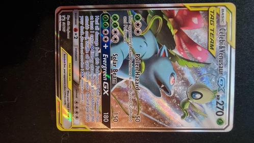 Celebi & Venusaur GX - Tag Team - Alternate Art, Hobby en Vrije tijd, Verzamelkaartspellen | Pokémon, Nieuw, Losse kaart, Foil