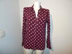 King Louie polkadot blouse witte stippen wijn rood 40, Kleding | Dames, Blouses en Tunieken, Maat 38/40 (M), Verzenden, Zo goed als nieuw